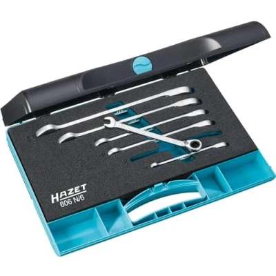 Afbeelding van Hazet 606N/6 Steek ringsleutelratelset 6 delig 8 19 mm