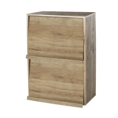Afbeelding van Iris Ohyama, Opbergkast met 2 vouwdeuren / Houten kast Kantelbaar Opbergkast, In hoogte verstelbare plank 3,2 cm, woonkamer, keuken Flap Rack CHR AsBruin