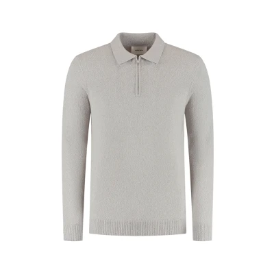 Afbeelding van Regular fit Zip Polo Knitwear Grijs L