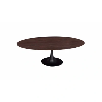 Afbeelding van Giga Meubel Eettafel Ovaal 160cm Mangohout &amp; Metaal O Poot