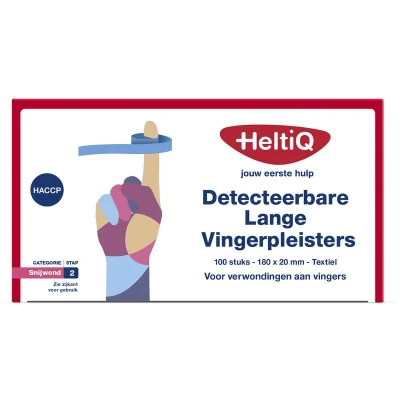 Afbeelding van Heltiq Detect Vingerpleister Lang Textiel 180 X 20mm 100st