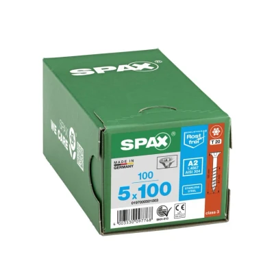 Afbeelding van Spax T star spaanplaatschroef rvs pk 5.0x100mm torx T20 (100 st)