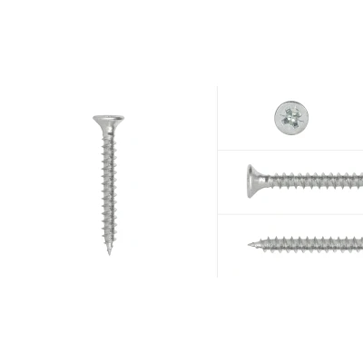 Afbeelding van Spaanplaatschroeven Verzinkt 4 x 40 mm Pozidrive Voldraad 200 Stuks