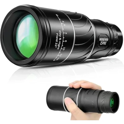 Afbeelding van High Power HD Compact Monoculair, 16x52 Monoculaire Telescoop, Dual Focus Optics Zoom Telescoop voor Mobiele Telefoon, BAK4 Prisma Vogels kijken, Camping, Reizen, Concerten