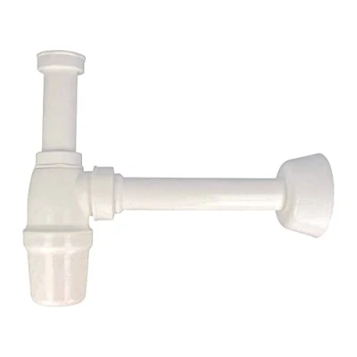 Afbeelding van tecuro Flessengeurstop sifon voor wastafel, 1 1/4 inch kunststof wit
