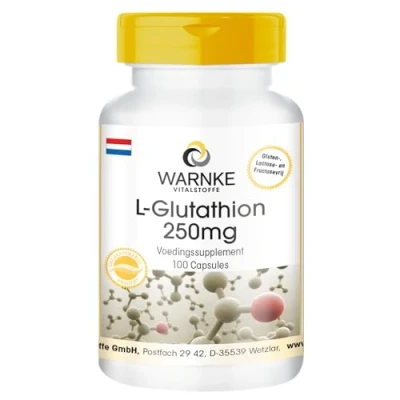 Afbeelding van L Glutathion capsules 250mg gereduceerde per capsule veganistisch 100 Warnke Vitalstoffe Duitse apothekerskwalitei