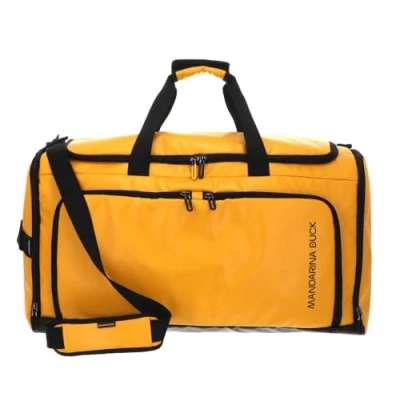 Afbeelding van MANDARINA Duck Reistas Eco Coated Duffle Bag Yellow Donkergeel