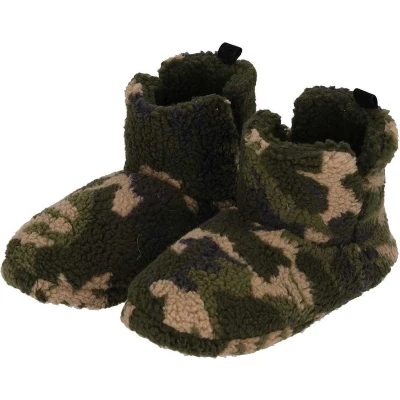 Afbeelding van Apollo Sloffen heren Army Groen Teddy maat 43/44 Pantoffels 43