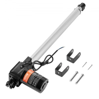 Afbeelding van VEVOR 6000N Lineaire actuator DC 12V Aandrijving IP44 Elektrische motor 400 mm Slaglengte Geluidsniveau ≤50 dB deuropener 5 mm/s Rijsnelheid technologie Aanpassing