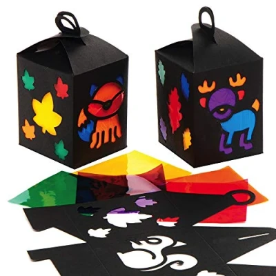 Afbeelding van Baker Ross AX292 Herfst Lantaarn Kits Pack van 4, kunst en ambachten voor kinderen Activites dit najaar
