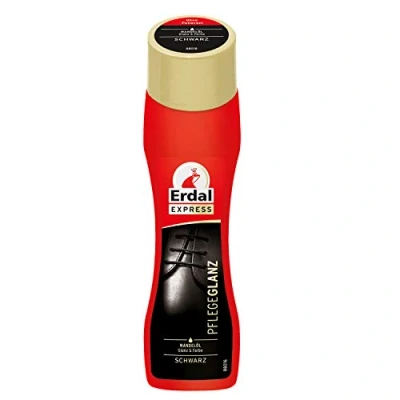 Afbeelding van 75 ml Erdal Express schoenverzorgingsglans met amandelolie zwart, verzorgt, beschermt en frist de kleur op, per stuk verpakt (1 x ml) (zwart), bijenwas