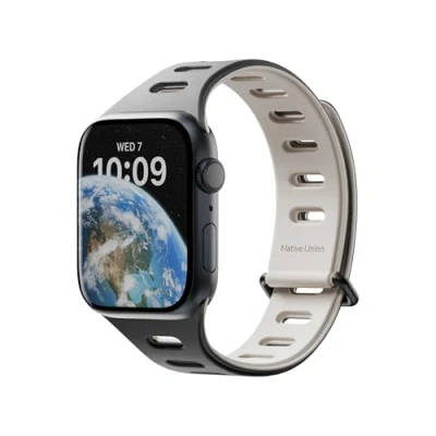 Afbeelding van Native Union Active Band Magnetisch 38/40/41mm Dubbelzijdige Omkeerbare Siliconen Verstelbare Lengte Ademend &amp; Zweetbestendig Voor Sport Series 1 9, SE 2 (Zwart)