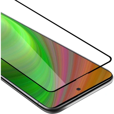 Afbeelding van Cadorabo Screenprotector geschikt voor Samsung Galaxy A51 4G / M40s Volledig scherm pantserfolie Beschermfolie in TRANSPARANT met ZWART Gehard (Tempered) display beschermglas 9H hardheid 3D Touch