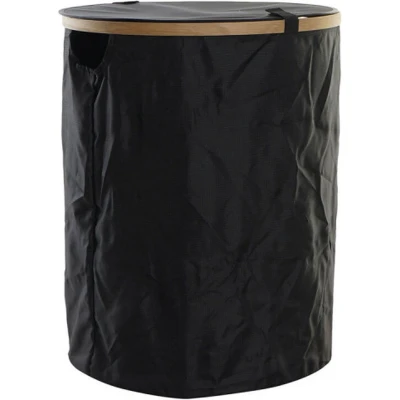 Afbeelding van Wasmand DKD Home Decor Zwart Ek Vilt (44 x 44 57 cm)