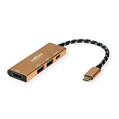 Afbeelding van ROLINE GOLD USB Type C dockingstation, HDMI 4K, 2x 3.2 Gen 1, 1x PD