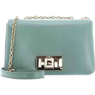 Afbeelding van FURLA Leren Schoudertas Avondtas Lulu Mini Crossbody Mineral Green Mintgroen