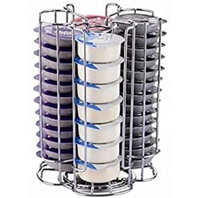 Afbeelding van EXZACT Koffiecapsulestandaarden compatibel met Tassimo Capsules (52 stuks) Koffiecapsulehouders Roterend Pod Torenrek