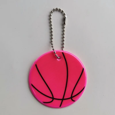Afbeelding van Reflecterende sleutelhanger 1 stuks Basketbal Roze