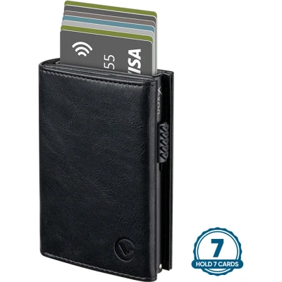 Afbeelding van Wallet Pro Premium Classic Pasjeshouder Zwart Kaarthouder Met Rits 10 Pasjes, Briefgeld en Muntgeld RFID Creditcardhouder Mannen Vrouwen Portemonnee Uitschuifbaar