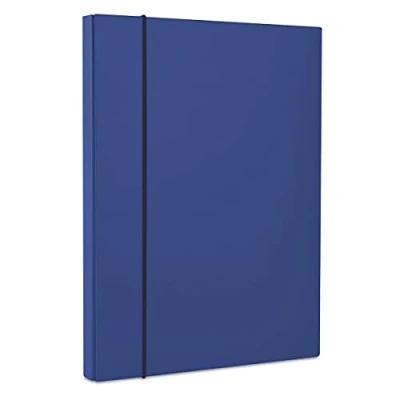 Afbeelding van Verzameldoos met elastiek KANTOORPRODUCTEN PP A4/40 donkerblauw / uitvoering uitgebreid/type elastiek/materiaal karton/pp/fineer enkelzijdig/kleur donkerblauw/formaat A4
