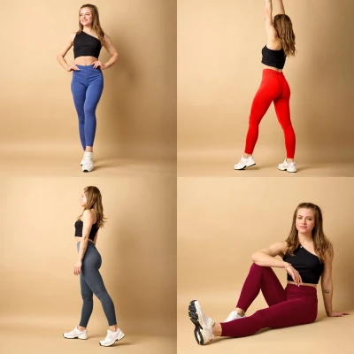 Afbeelding van Merry Style MS MS10 198 LE Dames Leggings Sport Vrijetijdsbroek Lang Katoen Sporbroek Yogabroek Donker Gemêleerd S