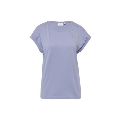 Afbeelding van comma casual identity Tshirt print, Dames, Maat: 34, Hellblau