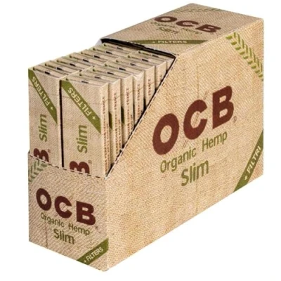 Afbeelding van OCB Draaipapier Organic Hemp Slim + filter, 32 boekjes á vellen en filters (44 x 109 mm)