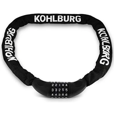 Afbeelding van KOHLBURG zeer lang cijferslot 115 cm &amp; 6 mm dik met cijfercode kettingslot cijfercombinatie veilig fietsslot combinatie voor fiets e bike