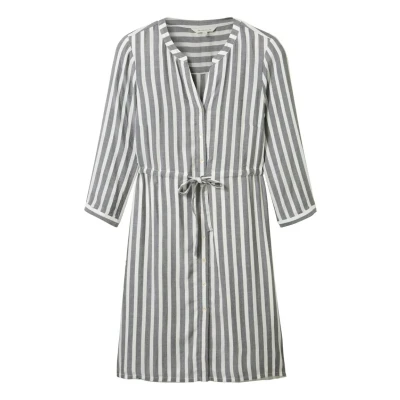 Afbeelding van TOM Tailor Gestreiftes Blousejurk, Dames, Maat: 44, Offwhite navy vertical stripe