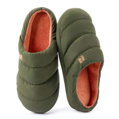 Afbeelding van RockDove Heren Camping Memory Foam Down Slipper, Hunter Groen, 10/11 UK