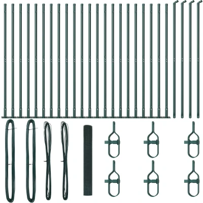 Afbeelding van vidaXL Gelaste Draadhek met 13 Flanged Palen Groen 1.2x50 m Staal