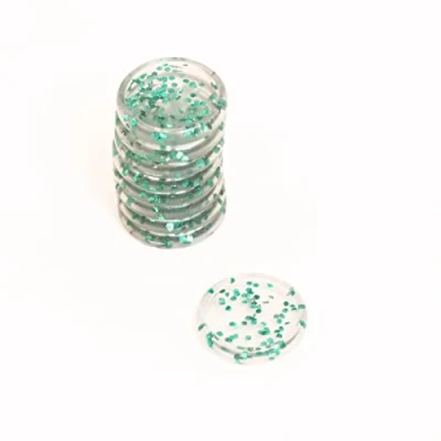 Afbeelding van Craftelier Kunststof glitter schijfringen, S, voor scrapbooking bindingen planners, dagboeken, notitieboeken of albums, 9 stuks, diameter 25 mm, turquoise