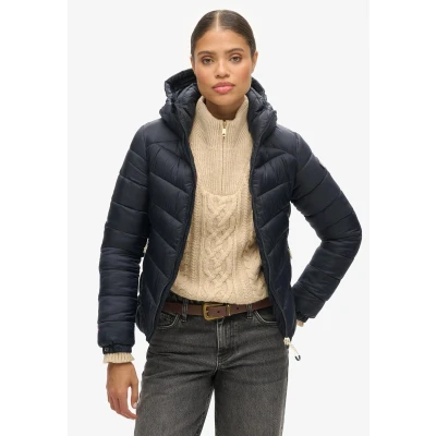 Afbeelding van Superdry Vrouwen Gewatteerde Fuji jas met Capuchon Blauw Grootte: 36
