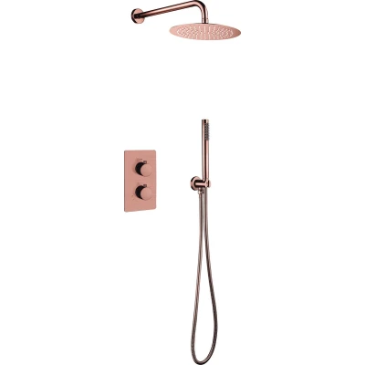 Afbeelding van Inbouw Regendouche Set Aqua Splash Aloni Met Handdouche En Wanduitloop Geborsteld Koper