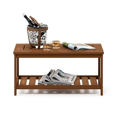 Afbeelding van Furinno Tioman salontafel, hardhout, teakolie 2 Tiers naturel