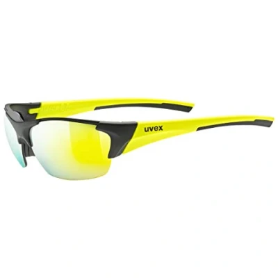 Afbeelding van uvex blaze III sportbril voor dames en heren incl. verwisselbare brilglazen drukvrij draagcomfort &amp; perfecte pasvorm black matt yellow/yellow one size
