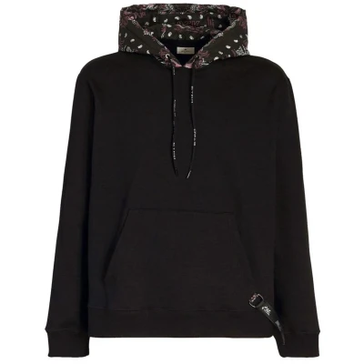 Afbeelding van Hooded Sweatshirt with Ribbed Trims and Kangaroo Pocket Black
