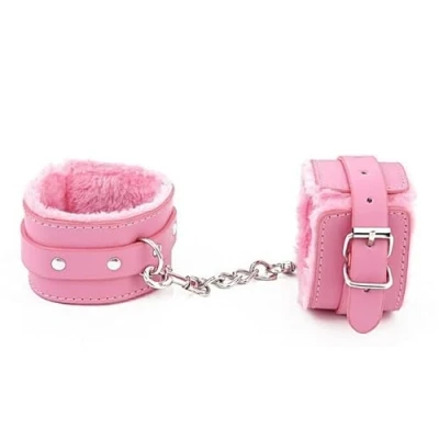 Afbeelding van Gevoerde handboeien Bedboeien met ketting Roze