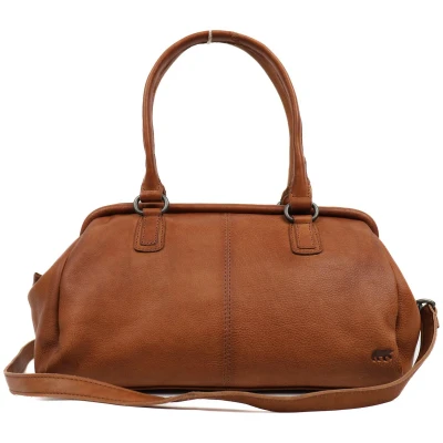 Afbeelding van Bear Design Ines L Leren Handtas / Dokterstas Cognac