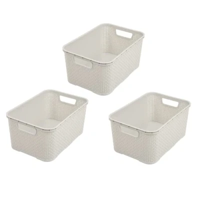 Afbeelding van BranQ Home essential 5901098045902 Mand in rotan design set van 4 maten S 7 l, crème