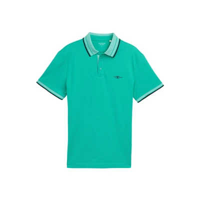 Afbeelding van TOM TAILOR Piqué poloshirt voor heren met stretch, 11137, pauwengroen, M