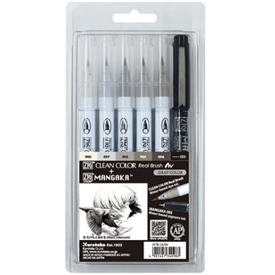 Afbeelding van Kuretake Zig INKTOBER Speciale Set 6 stks Set, Clean Kleur Echte Borstel en MANGAKA, IKTB 24/6V