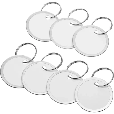 Afbeelding van FSW Products Sleutel labels Rond 8 STUKS Keychain Key tag Sleutelhanger Onderscheider Naam Sleutels organiseren Sleutelhouder Sleutellabels Bagagelabels Reislabel