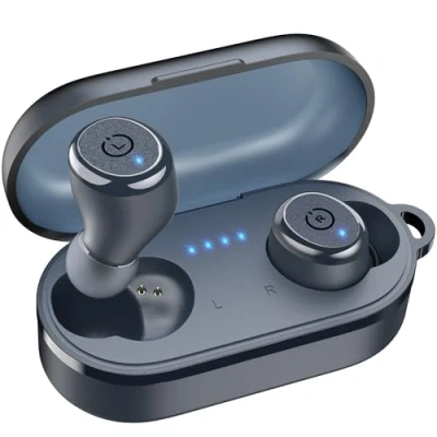 Afbeelding van TOZO T10 Mini Bluetooth hoofdtelefoon, 5,3 draadloos, met app, 55 uur batterijduur, IPX8 waterdicht, in ear oordopjes, ENC Noise Cancelling hoofdtelefoon diepe bas, voor