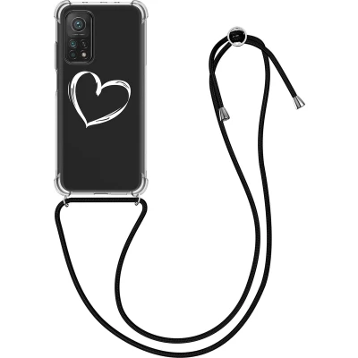 Afbeelding van kwmobile telefoonhoesje geschikt voor Xiaomi Mi 10T / Pro Hoesje met telefoonkoord Back cover smartphone Case in wit transparant