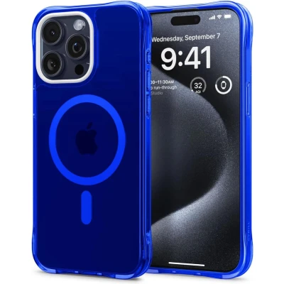 Afbeelding van Spigen Hoesje Geschikt voor Apple iPhone 15 Pro Cyrill Ultra Sheer Mag Back Cover Compatibel met MagSafe Blauw