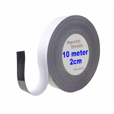 Afbeelding van Tuka TKD9046 wit 2 cm magneetband, herschrijfbaar voor magazijnkentekenplaten, whiteboard, koelkast, magneetborden, enz. Kan op maat worden gesneden, wit, 10 m x 20 mm 1