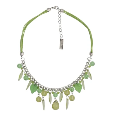 Afbeelding van Behave Ketting met facet geslepen kralen en hangertjes Trendy sieraden Nikkelvrij 40 cm + 5 verlengketting