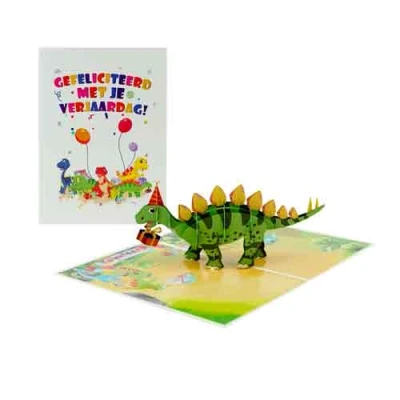 Afbeelding van Wenskaart Kiriori 3D Gefeliciteerd met Je Verjaardag Dino Envelop