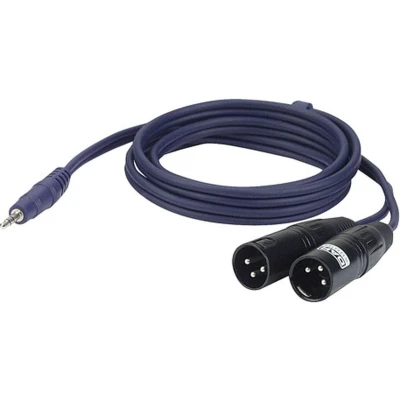 Afbeelding van DAP FL463 stereo mini Jack verloop kabel naar 2 XLR Male 3mtr